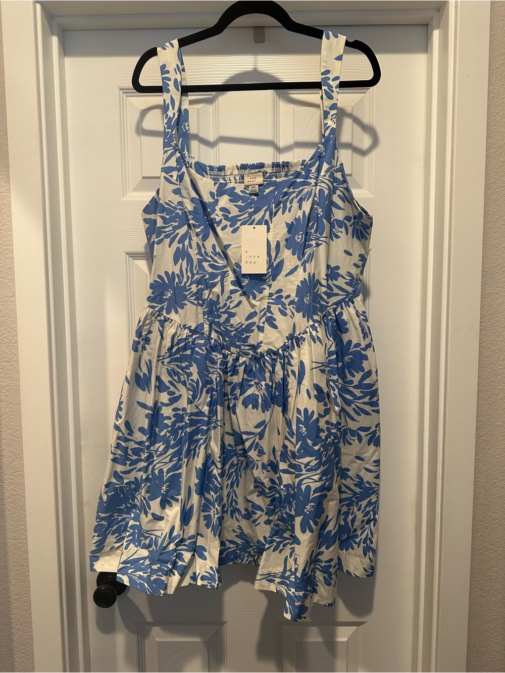 A New Day XXL Blue Floral Mini Dress